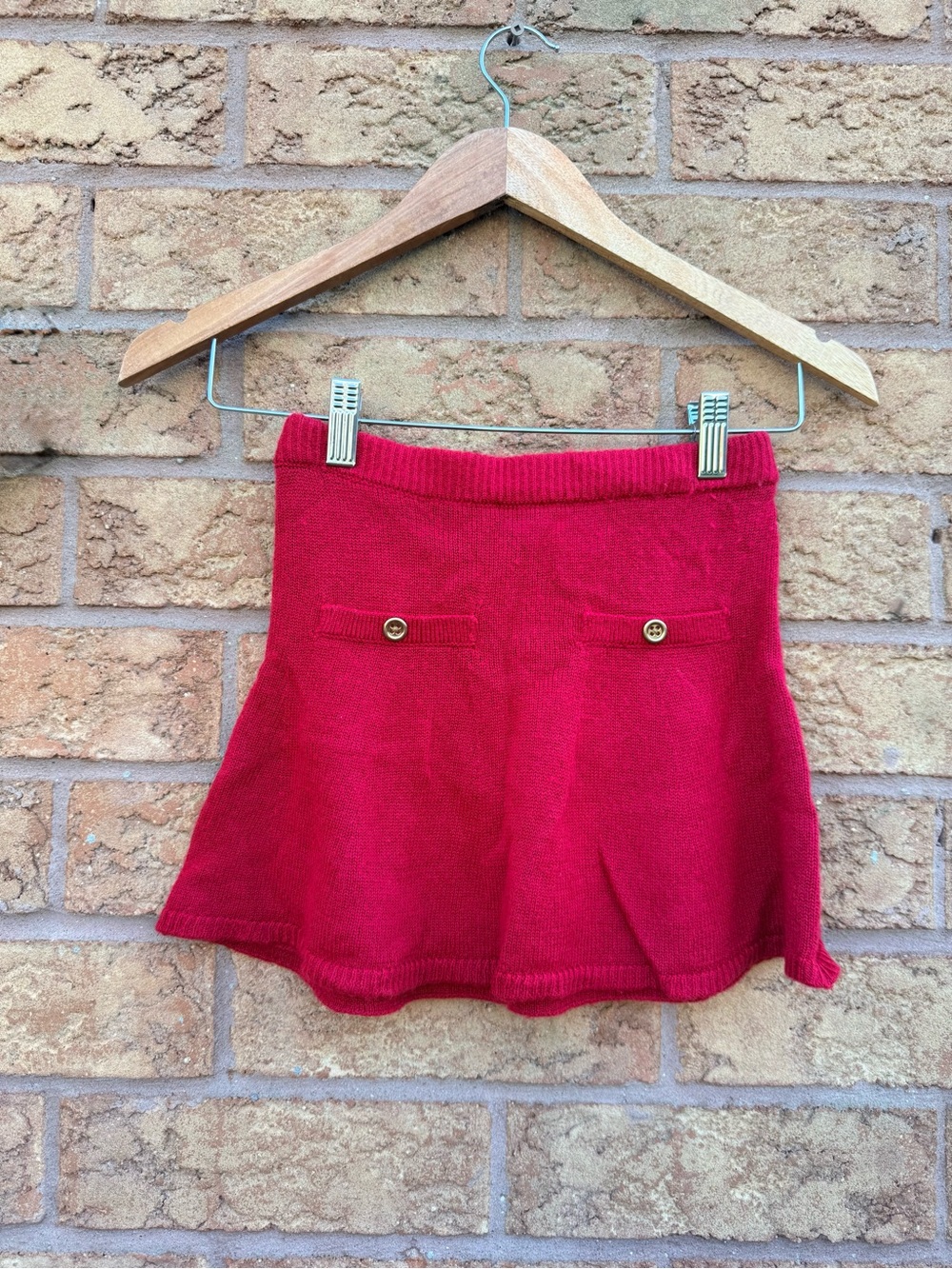 🌿4/$25 • Carters Red Knit Flared Skirt with Button Detail